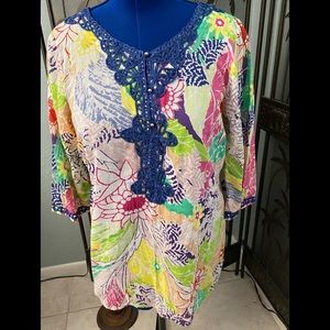 💥💥 Floral tunic top hippie shirt XL
